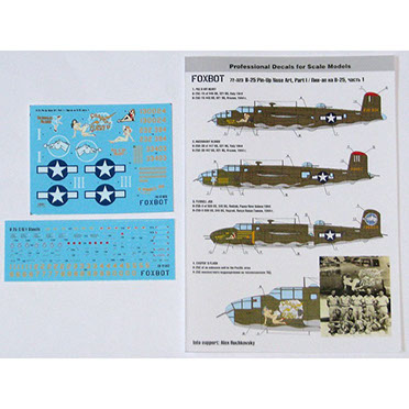 B25C/D Mitchell Pin Up Nose art part 1 plus stencils  FOX72-023