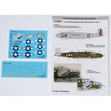 B25C/D Mitchell Pin Up Nose art part 2 plus stencils FOX72-024