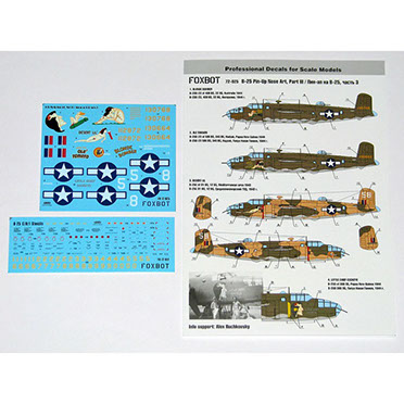B25C/D Mitchell Pin Up Nose art part 3 plus stencils FOX72-025