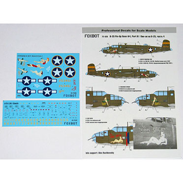 B25C/D Mitchell Pin Up Nose art part 4 plus stencils FOX72-026