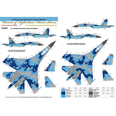 Sukhoi Su27S with Name Ukrainian AF Digital camouflage markings FOX72-037