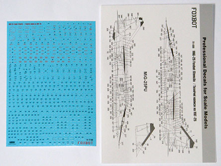 Mikoyan MiG25 Foxbat Stencils FOX72-038