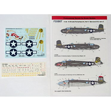 B25G/J Mitchell Pin Up Nose art part 5 plus stencils FOX72-039