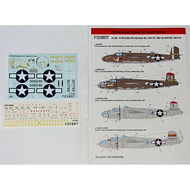 B25H/J Mitchell -late- Pin Up Nose art part 6 plus stencils FOX72-040