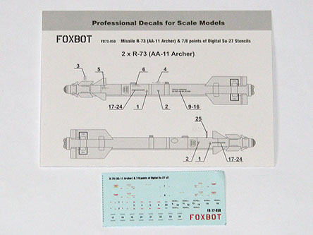 R73 (AA-11 Archer) & 7/8 points for Su27 Digital Stencils FOX72-050