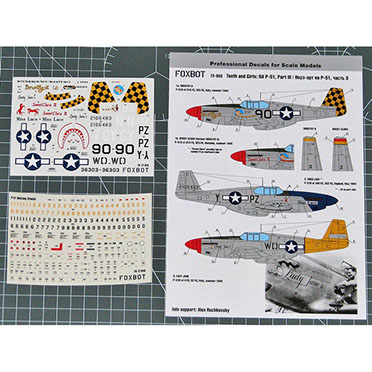 North American P51 Mustang Nose Art part 3 plus stencils FOX72-053