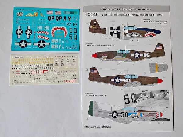 North American P51 Mustang Nose Art part 4 plus stencils  FOX72-054