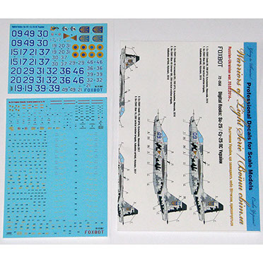 Ukrainian Digital Rooks, Sukhoi Su25 Ukrainian AF decals and Stencils FOX72-056T