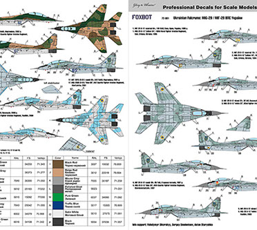 Ukrainian Fulcrums, MiG29 9-12 Ukrainian AF decals (Non digital schemes) FOX72-061