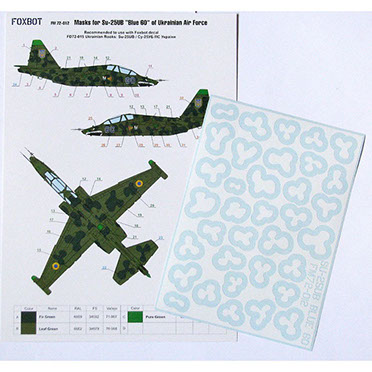 Sukhoi Su25UB "Blue 60" Ukrainian AF Clover camouflage Masks FOXM32-012
