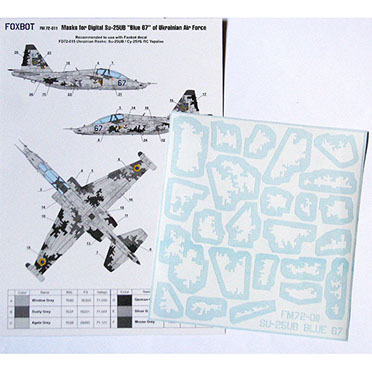 Sukhoi Su25UB "Blue 67" Ukrainian AF Digital camouflage Masks  FOXM48-011