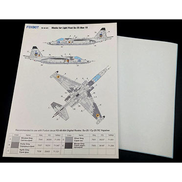 Sukhoi Su25 "Blue 19" Ukrainian AF  Light Pixel camouflage Masks  FOXM48-021