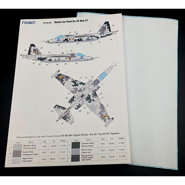 Sukhoi Su25 "Blue  31" Ukrainian AF  Pixel camouflage Masks  FOXM48-022