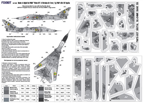 Sukhoi Su24MR "Yellow 59" Ukrainian AF Digital camouflage Masks  FOXM72-007