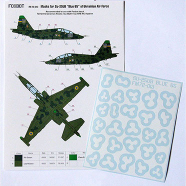 Sukhoi Su25UB "Blue 65" Ukrainian AF Clover camouflage Masks FOXM72-013