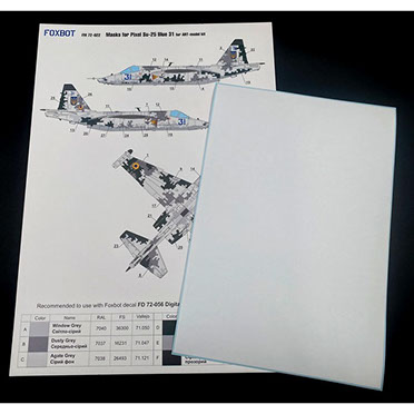 Sukhoi Su25 Blue 31 Ukrainian AF Pixel Digital camouflage Masks (Art Model) FOXM72-022