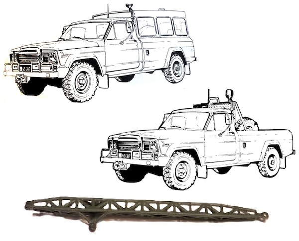 Klargöringsbil Dallas Jeep J20 9711 & 9712 with Viggen Towbar  (R.Swedish AF) (LAST STOCKS)  GEC72010B