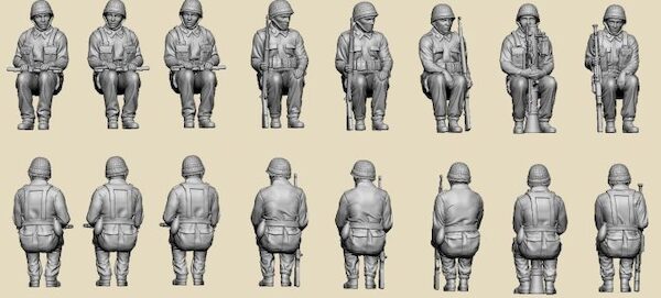 1940-1950 m/59 Uniformed Swedish Infantry Squad (Sitting) (8 figures)  GEC72037