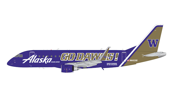 Embraer ERJ175LR Alaska Airlines / Horizon Air Univ. of Washington "Go Dawgs" N662QX  G2ASA1287