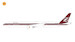 Boeing 777-300ER Qatar Airways A7-BAC 25th Anniversary retro livery flaps down