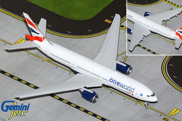 Boeing 777-200ER British Airways "oneworld" G-YMMR flaps down GJBAW2194F