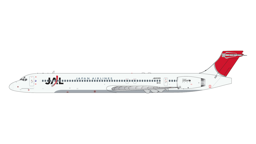 JAPAN AIRLINES MD-90 スケール1:100 Gemini Jets GJJAL1719 McDonnell Douglas MD90 JAL Japan Air Lines