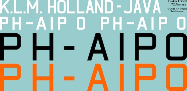 Decals, Paint masks and templates for Airmaster Fokker FXVIII  FXVIII