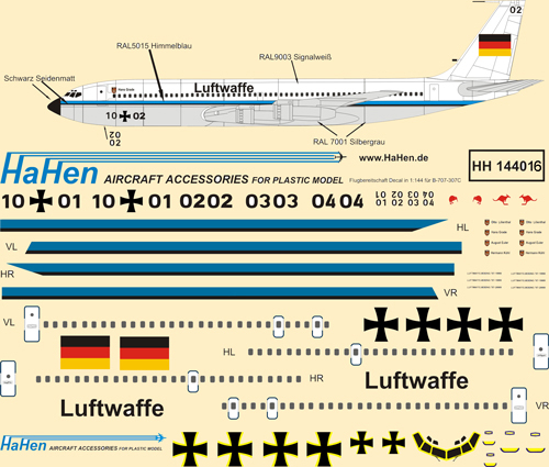 Boeing 707-307C (Luftwaffe Luftbereitschaft NC) HH144016