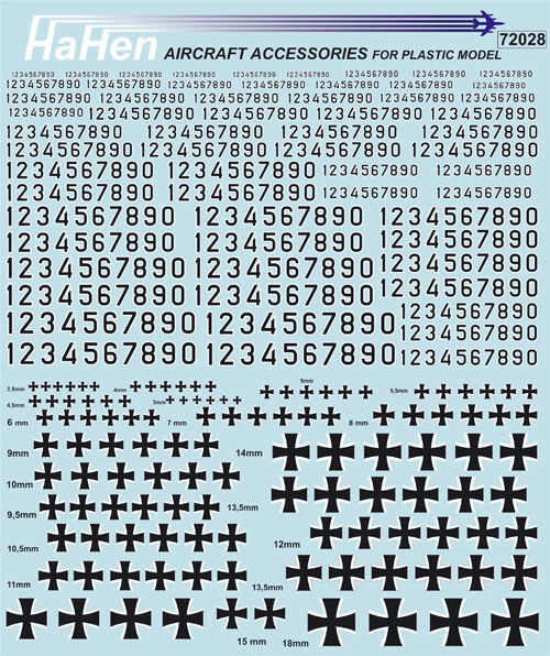 Luftwaffe, Marine & Heer Zahlen (Numbers) Kantig + Eizerne Kreuzen Hh72028