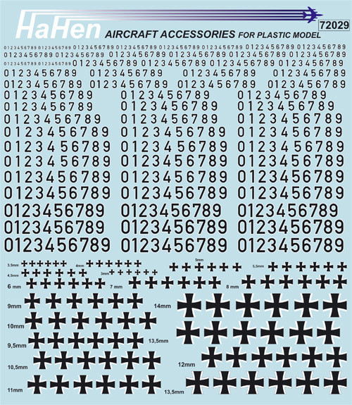Luftwaffe, Marine & Heer Zahlen (Numbers) Round und Eiserne Kreuzen Hh72029