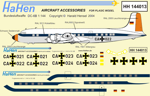 Douglas DC6B (Luftwaffe Luftbereitschaft) HH144013