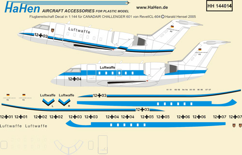 Canadair CL601 Challenger (Luftwaffe Luftbereitschaft) HH144014
