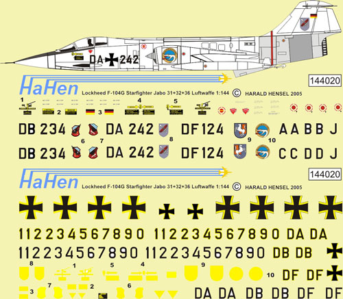 Lockheed F104G Starfighter (Luftwaffe - JBG31, JBG32, JBG36) HH144020