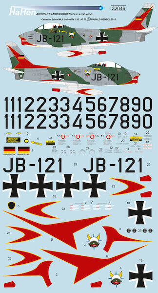 Canadair F86 Sabre MK6 (Luftwaffe JG72 1. Staffel) HH32046