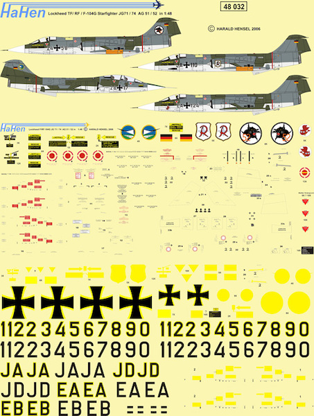 Lockheed TF104G/RF104G/F104G Starfigter (Luftwaffe JG71, JG74, AG51, AG52) HH48032