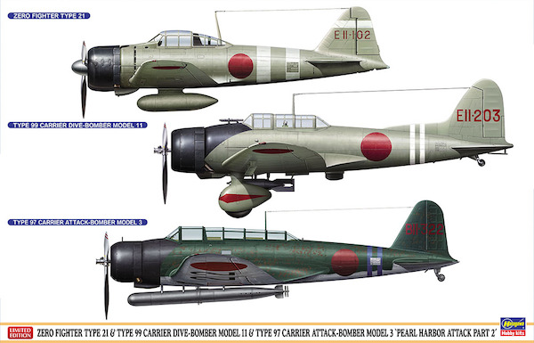 Pearl Harbor Attack part 2 :  A6M-2 "Zero", D3A "Val" & B5N "Kate"  07504