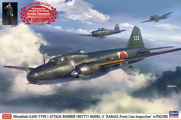 Mitsubishi G4M1 Type 1 model II (Betty) "Rabaul Front Line inspection" with Figure (Yamamoto) 2402435