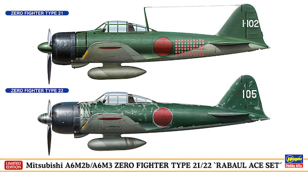 Mitsubishi A6M2b/A6M3 Zero Fighter Type 21/22 "Rabaul Race set" (Two kits included) 2402437