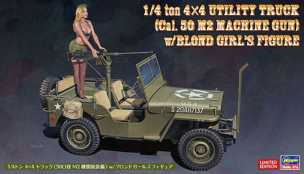 1/4 ton 4x4 utility truck (Jeep) (Cal.50 M2 Machine Gun with Blond Girls Figure SP483