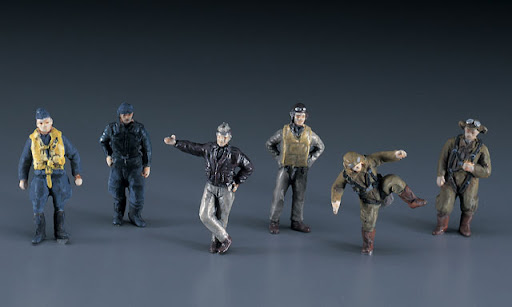 WW2 Pilot Figure Set : (Japanese, German, US, British) X728