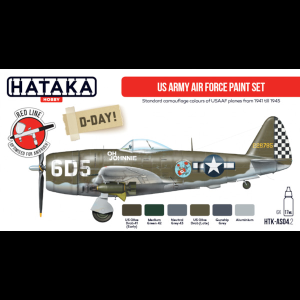US Army Air Force paint set (6 colours) HTK-AS04.2