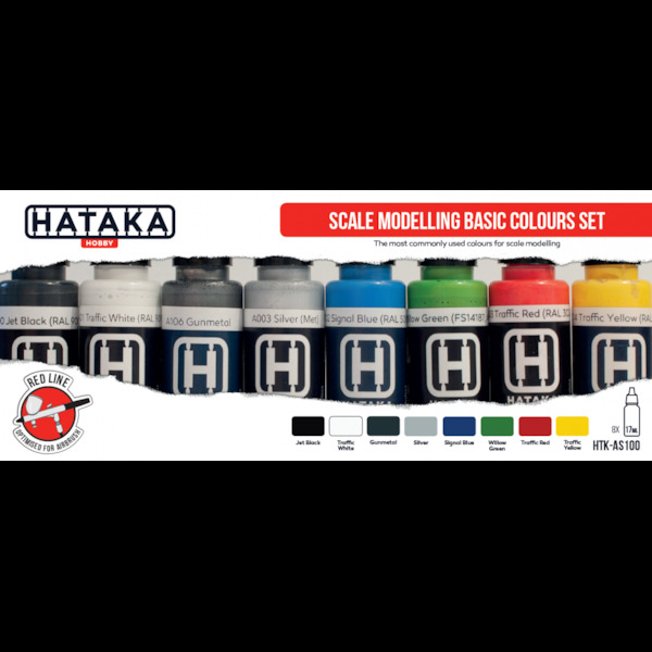 Scale Modelling Basic Colours  Paint Set (8 colours)  HTK-AS100