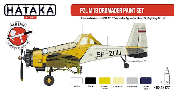 PZL M18 Dromader Paint Set (8 paints)  HTK-AS122