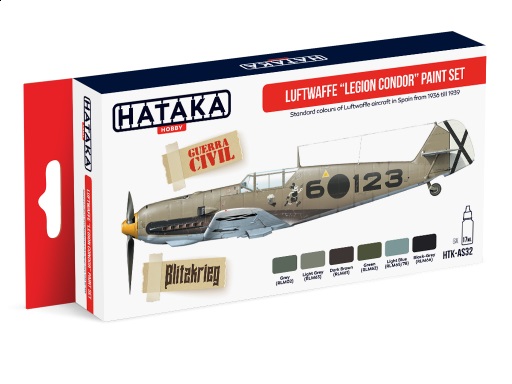 Luftwaffe 'Legion Condor" paint set (6 colours)  HTK-AS32