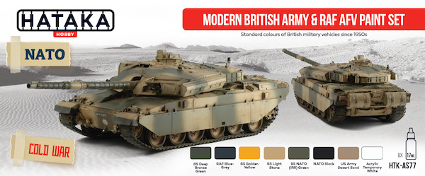 Modern British Army and RAF AFV Paint Set (8 colours)  HTK-AS77