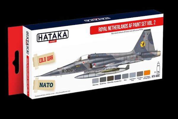 Royal Netherlands AF paint set vol. 2 (8 colours)  Standard colours of Dutch aircraft  since the 1970's (Back in stock)  HTK-AS82