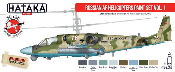 Russian AF Helicopters paint set vol. 1 (8 colours) HTK-AS86