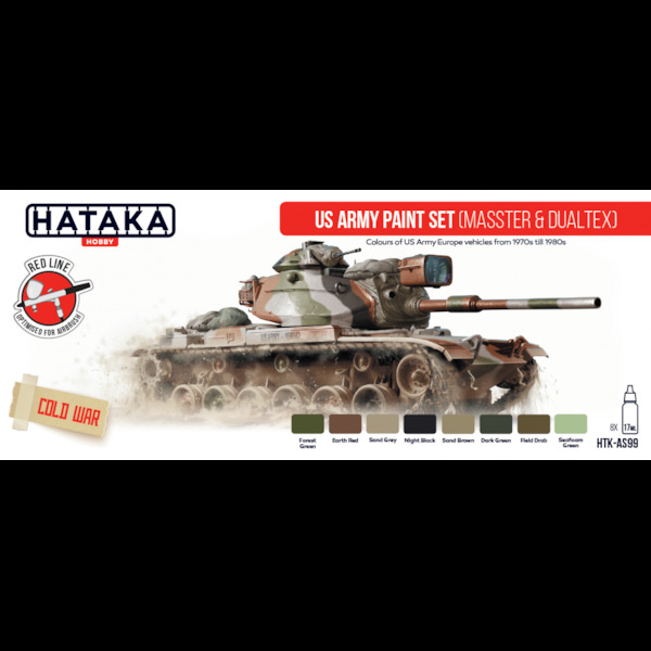 US Army Paint set (Masster & Dualtex (8 colours)  HTK-AS99