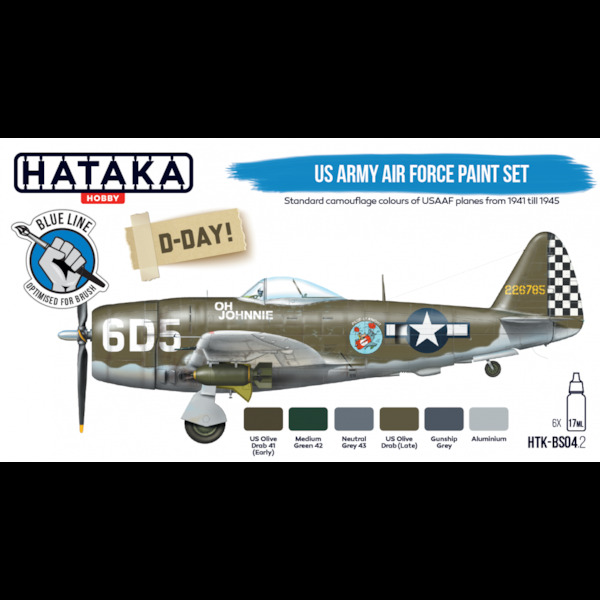 US Army Air Force paint set (6 colours) Optimised for Brushpainting HTK-BS04-2