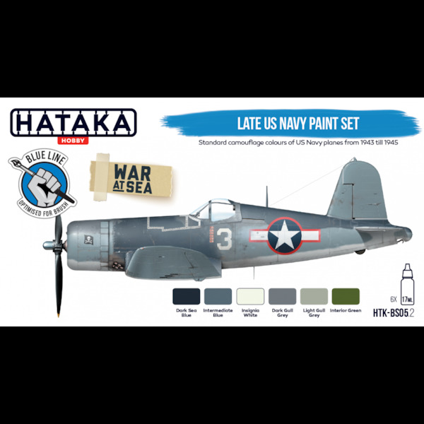 Late US Navy paint set (6 colours) Optimised for Brushpainting HTK-BS05-2